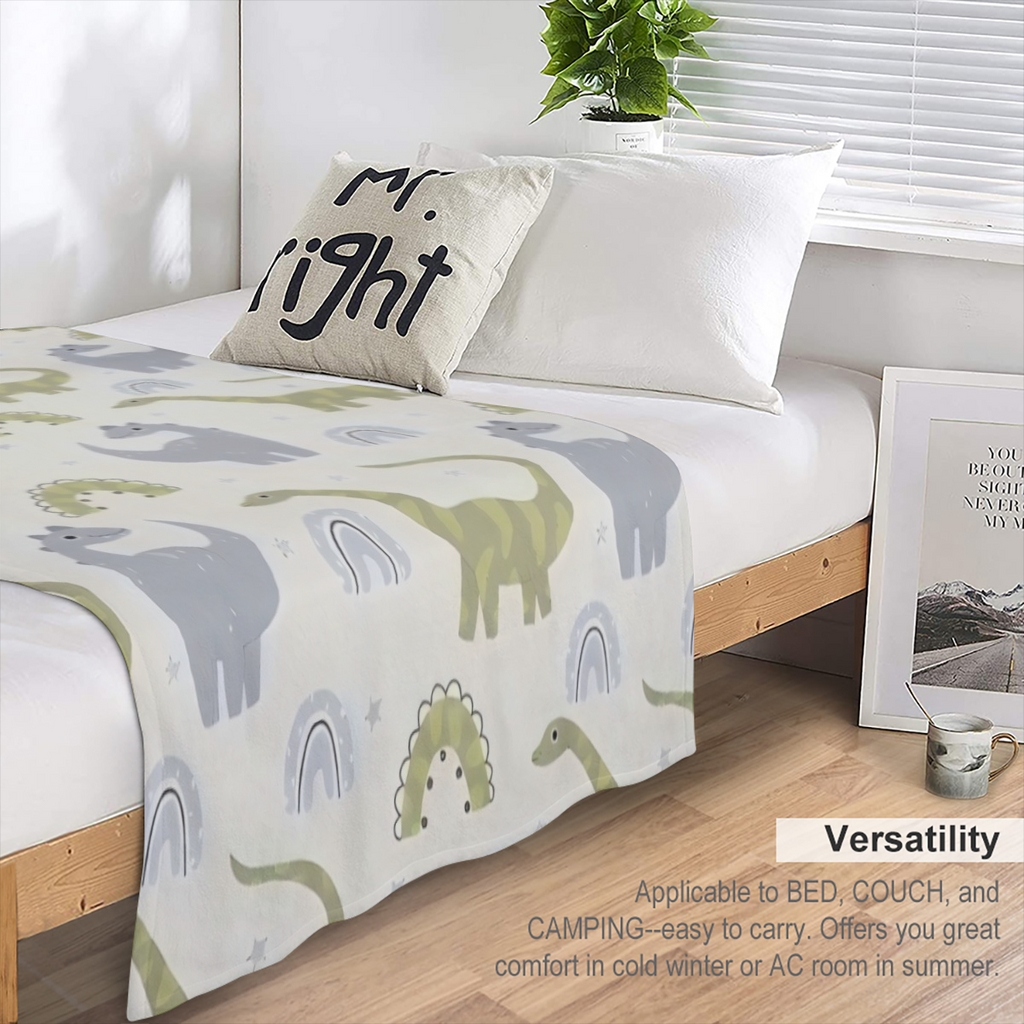 Cute Dinosaurs Baby Blanket Cotton Blanket for Infants, Lightweight Soft Receiving Blanket & Swaddling Blanket for Crib, Stroller, Nursery Blankets