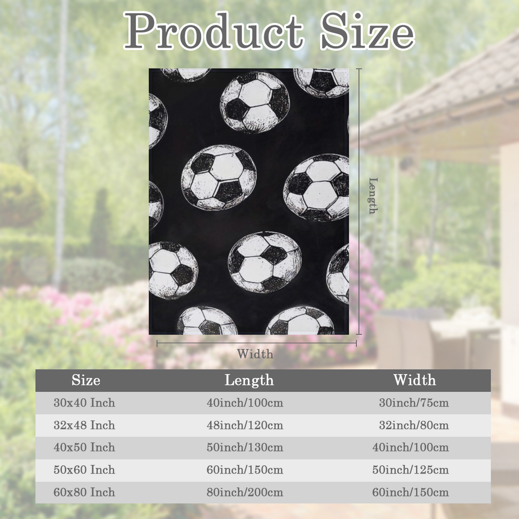 1pc Football Printed Blanket - Lightweight Flannel Throw for Sofa Bed Travel Livingroom Office Couch Chair And Bed - Digital Printing Fleece Blanket with Soft And Warm Flannel Fabric Gifts for Family