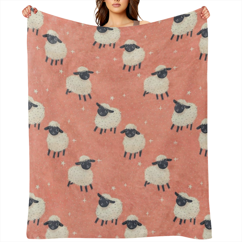 Adorable Sheep Blanket Ultra Soft, Fuzzy, Lightweight, Cozy And Warm Flannel Cute Sheep Throw Blankets, for Men Women Adults Perfect for Couch, Bed, Travel And Living Room