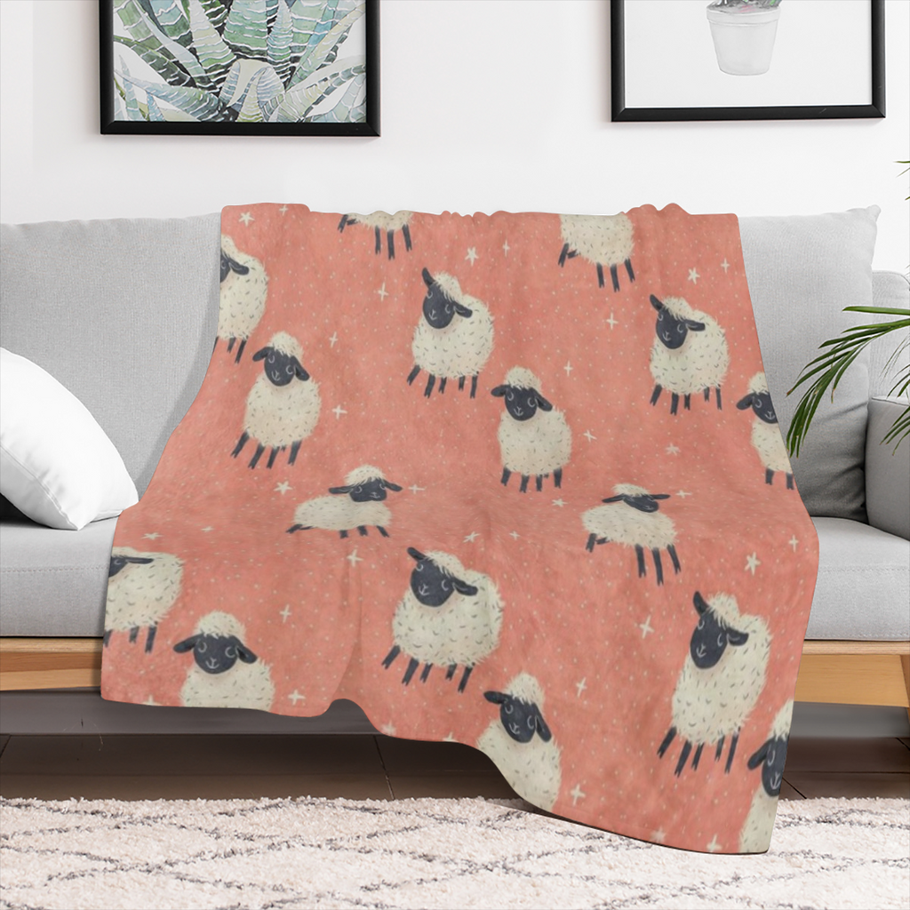 Adorable Sheep Blanket Ultra Soft, Fuzzy, Lightweight, Cozy And Warm Flannel Cute Sheep Throw Blankets, for Men Women Adults Perfect for Couch, Bed, Travel And Living Room