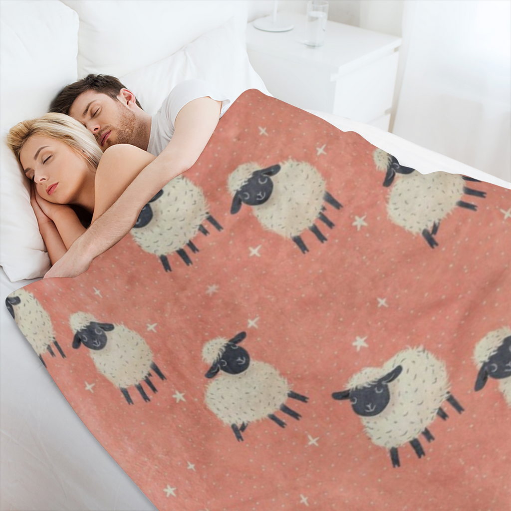 Adorable Sheep Blanket Ultra Soft, Fuzzy, Lightweight, Cozy And Warm Flannel Cute Sheep Throw Blankets, for Men Women Adults Perfect for Couch, Bed, Travel And Living Room