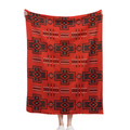 Oversized Super Plush Red Southwest Aztec Flannel Blanket