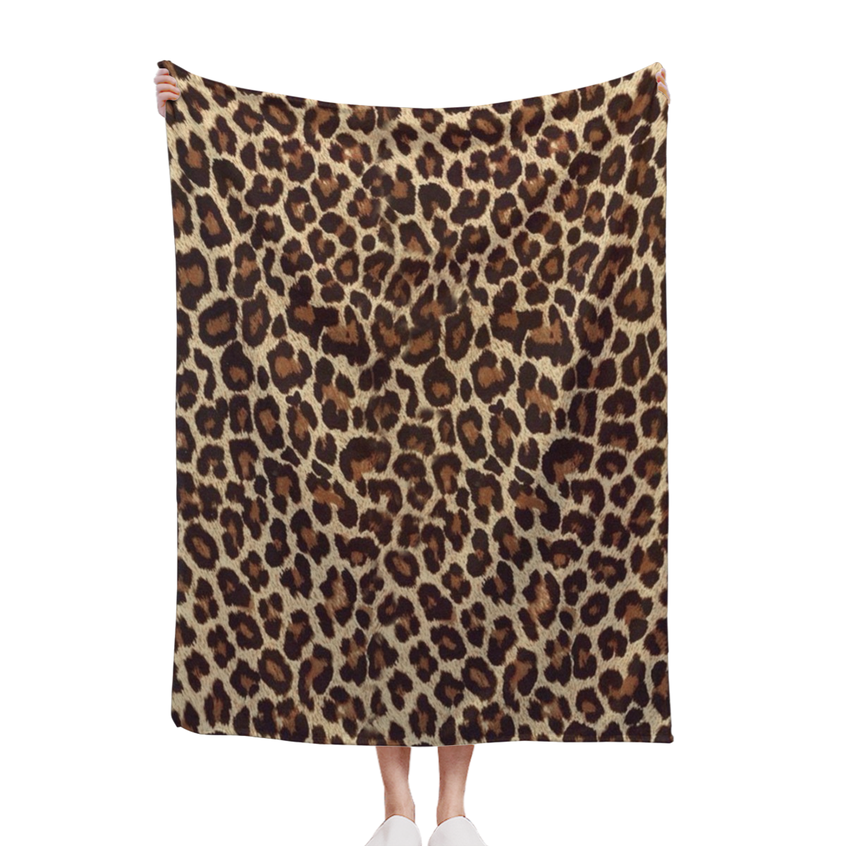 Luxurious Leopard Print Flannel Blanket - Super Soft Thick All-Season Bedspread, Beige & Brown Black Spots Design, Plush Cozy Bedding for Bedroom, Living Room, Dorm, Travel - Neutral Animal Print in B