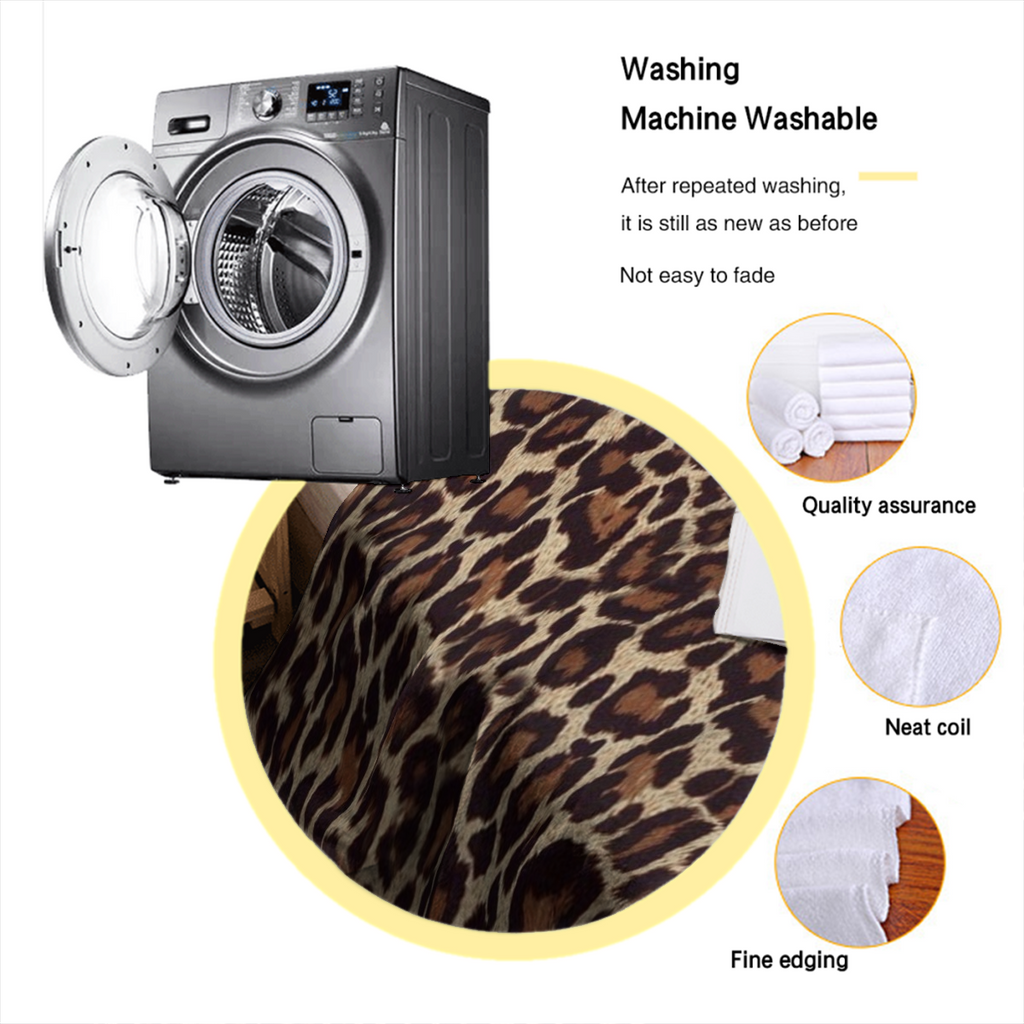 Luxurious Leopard Print Flannel Blanket - Super Soft Thick All-Season Bedspread, Beige & Brown Black Spots Design, Plush Cozy Bedding for Bedroom, Living Room, Dorm, Travel - Neutral Animal Print in B