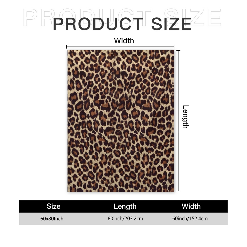 Luxurious Leopard Print Flannel Blanket - Super Soft Thick All-Season Bedspread, Beige & Brown Black Spots Design, Plush Cozy Bedding for Bedroom, Living Room, Dorm, Travel - Neutral Animal Print in B
