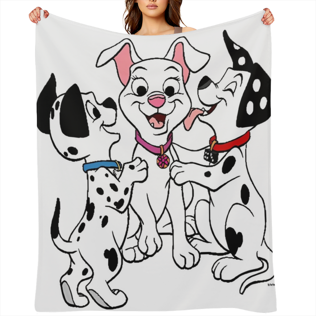 101 Dalmatians plush blanket, made of delicate material, without shedding hair or fading, with durable quality.,