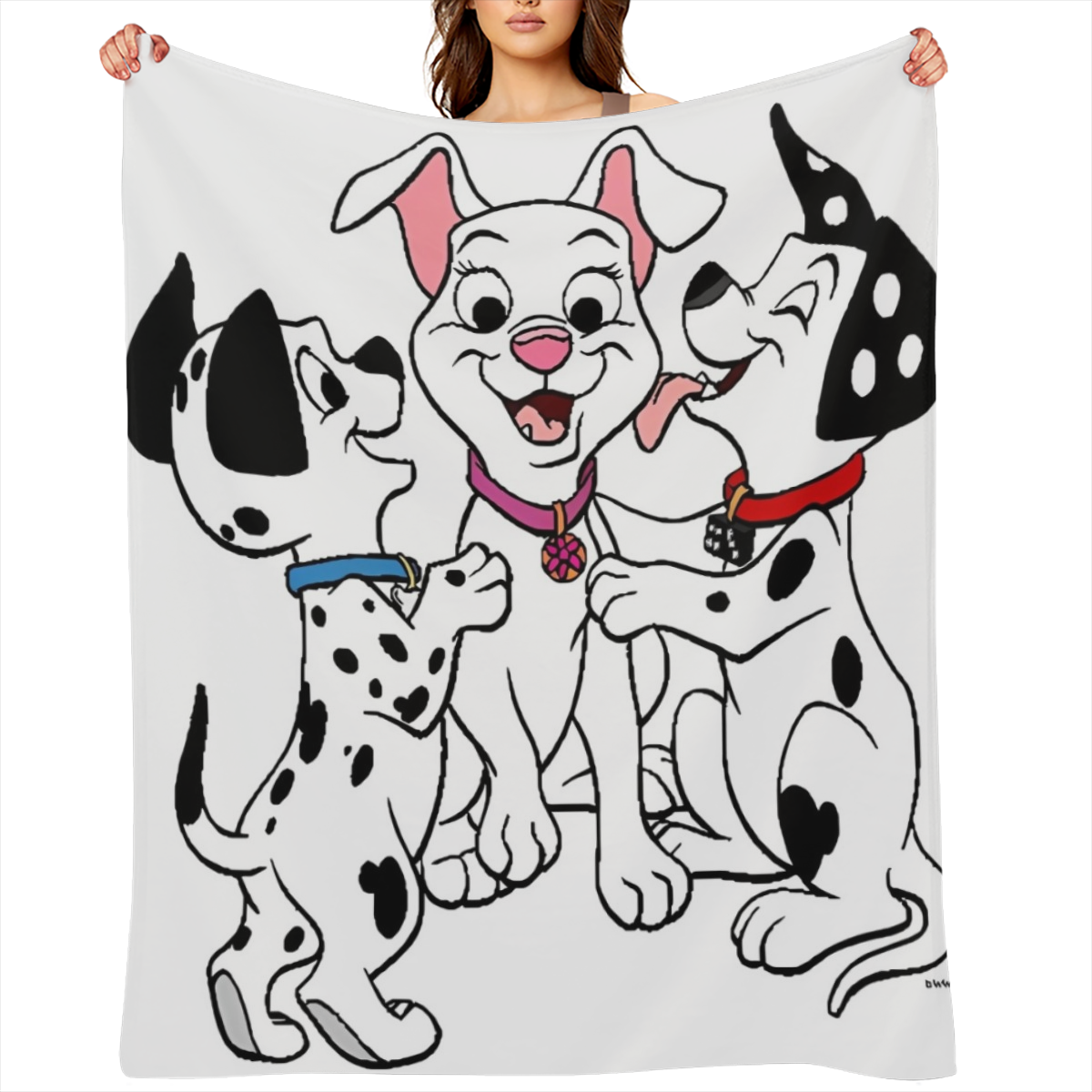 101 Dalmatians plush blanket, made of delicate material, without shedding hair or fading, with durable quality.,