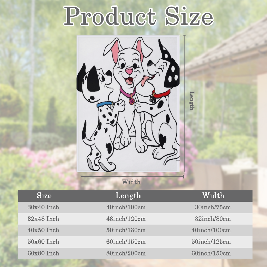 101 Dalmatians plush blanket, made of delicate material, without shedding hair or fading, with durable quality.,