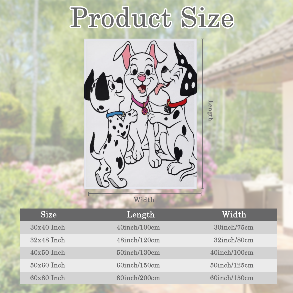 101 Dalmatians plush blanket, made of delicate material, without shedding hair or fading, with durable quality.,