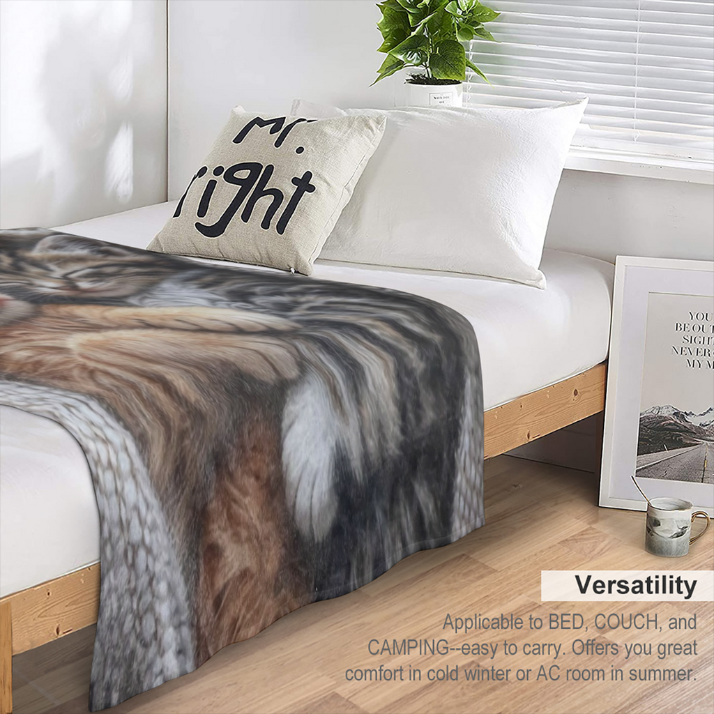 A cozy fleece blanket, cute sleeping cat pattern, soft and comfortable all season knitted polyester blanket for sofa, bed, office, camping, travel - vintage style digital printed velvet blanket
