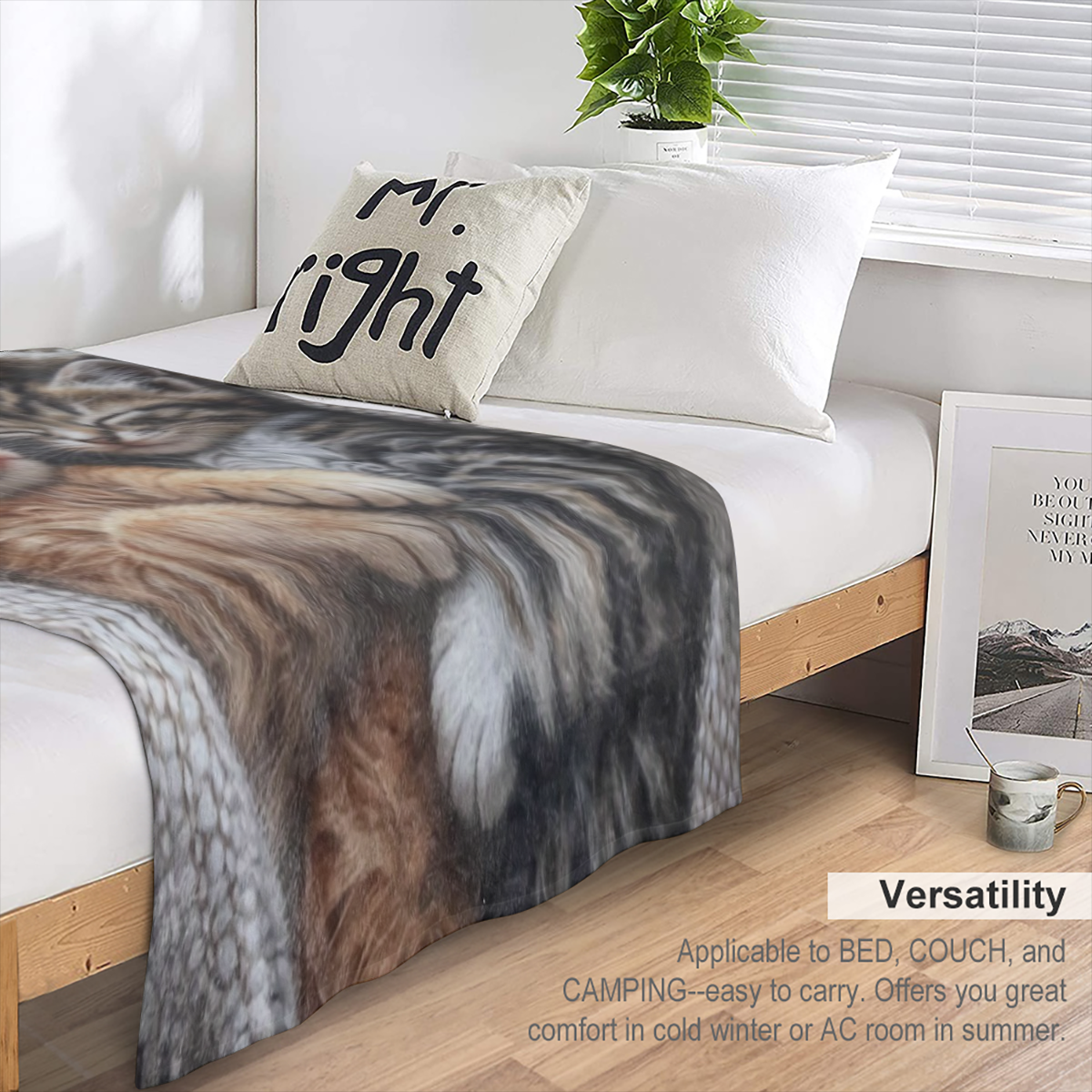 A cozy fleece blanket, cute sleeping cat pattern, soft and comfortable all season knitted polyester blanket for sofa, bed, office, camping, travel - vintage style digital printed velvet blanket