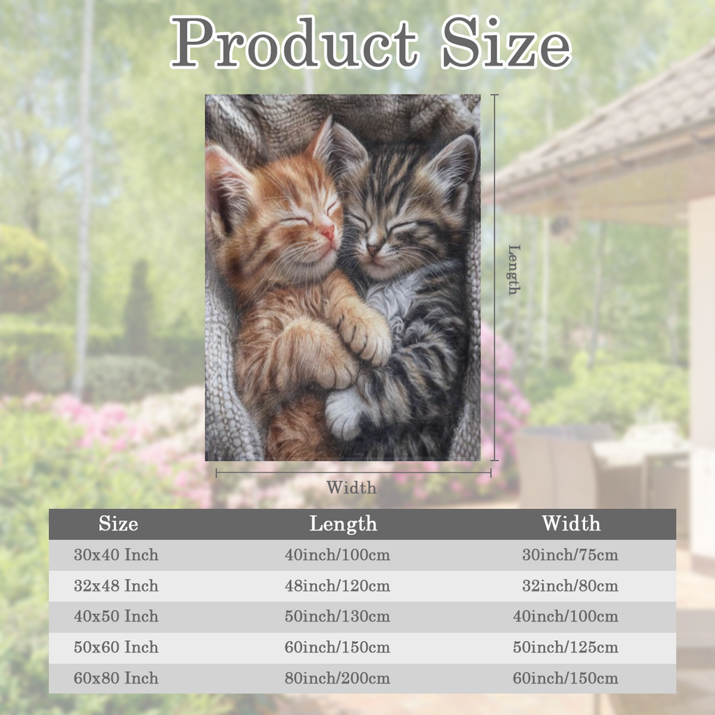 A cozy fleece blanket, cute sleeping cat pattern, soft and comfortable all season knitted polyester blanket for sofa, bed, office, camping, travel - vintage style digital printed velvet blanket