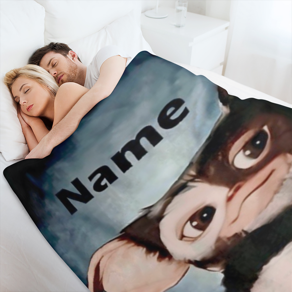 Flannel Blanket - Name 3D Digital Print Design 100 Polyester All-Season Soft Throw for Bed Sofa Picnic Machine Washable Christmas Halloween Gift Blanket