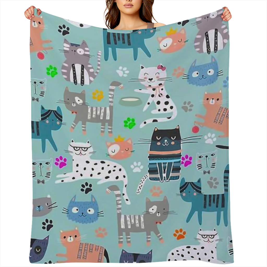 Cat Blanket, Super Soft Flannel Throw Blanket, Cat Gifts For Cat Lovers, Cozy Lightweight Blankets For Women Adults