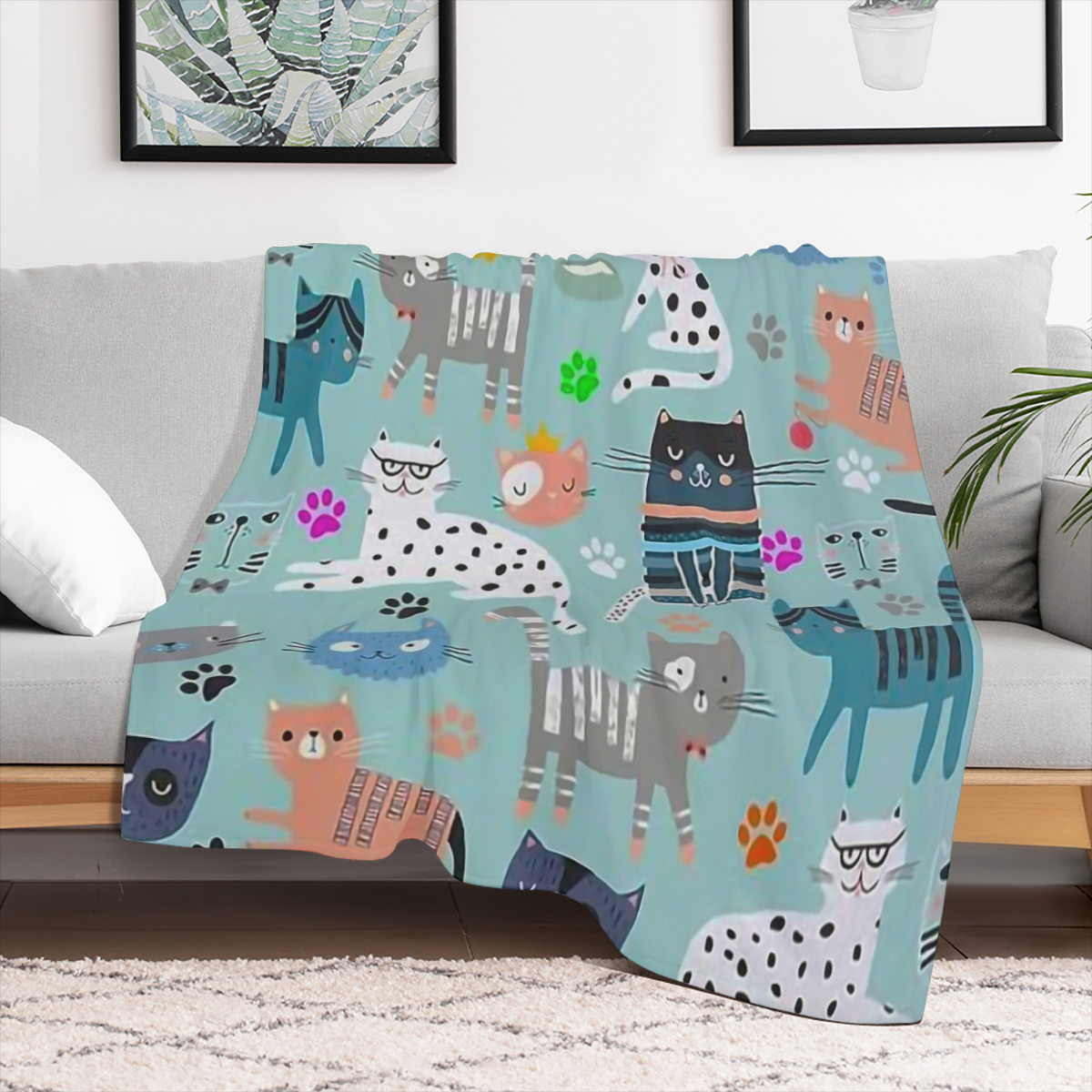 Cat Blanket, Super Soft Flannel Throw Blanket, Cat Gifts For Cat Lovers, Cozy Lightweight Blankets For Women Adults