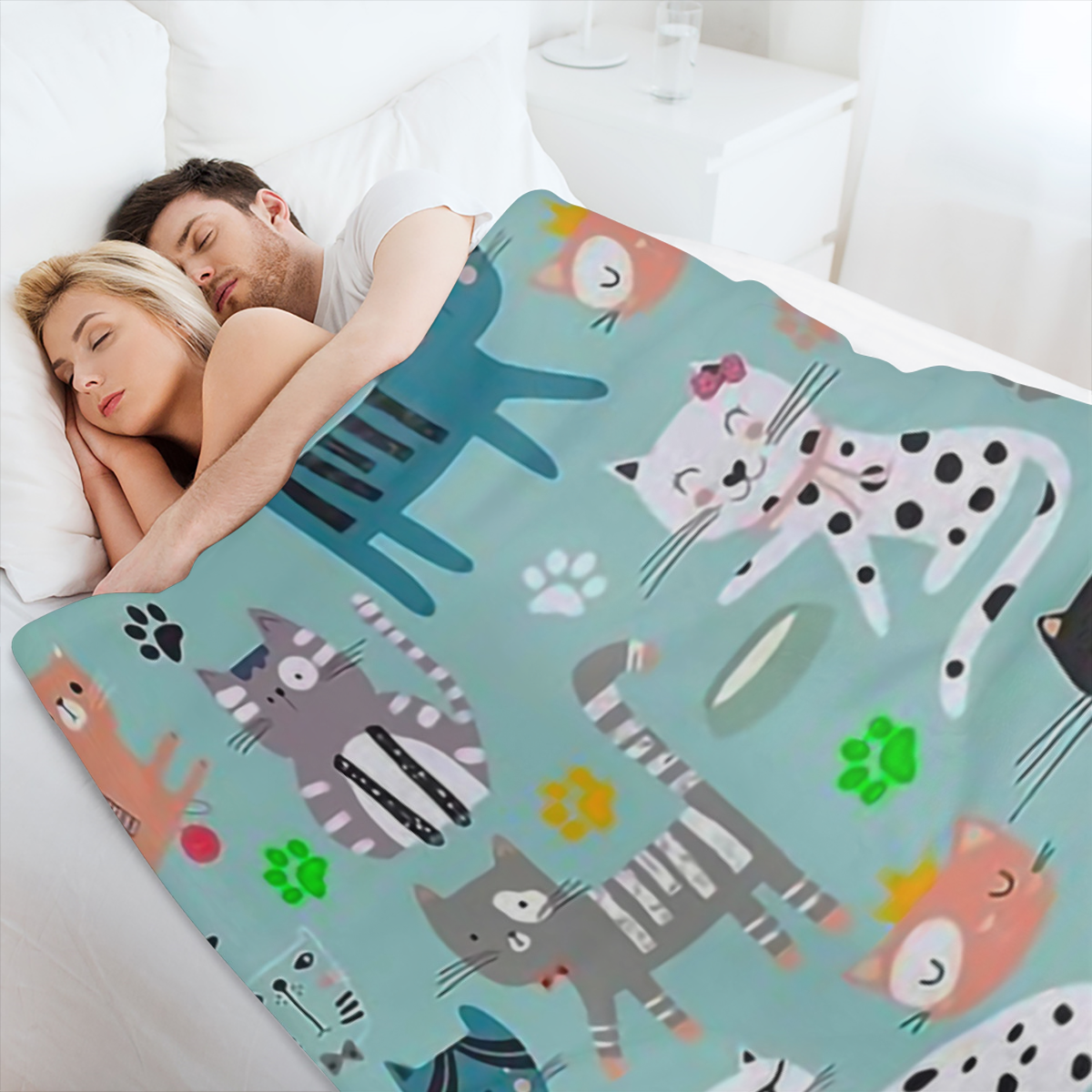 Cat Blanket, Super Soft Flannel Throw Blanket, Cat Gifts For Cat Lovers, Cozy Lightweight Blankets For Women Adults
