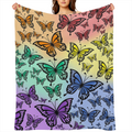Butterfly Flannel Sofa Blanket Soft Lightweight Warm Shawl Knitted Plush Comfortable Decorative Blanket Suitable for Sofa Bed40x30inch