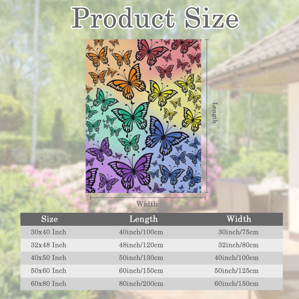 Butterfly Flannel Sofa Blanket Soft Lightweight Warm Shawl Knitted Plush Comfortable Decorative Blanket Suitable for Sofa Bed40x30inch