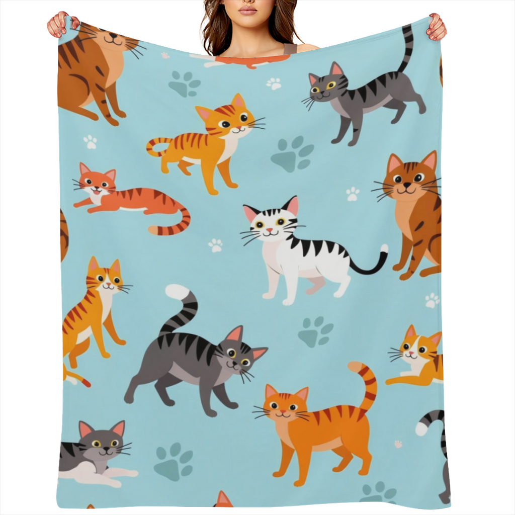 1pc Soft and Warm Forest Mushroom Pattern Flannel Blanket - Perfect for Home, Travel, and Camping