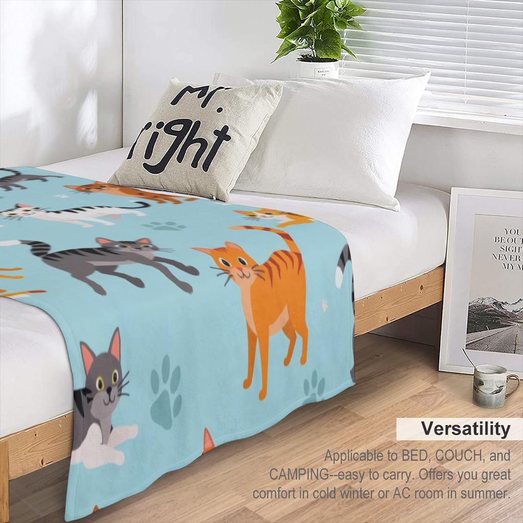 1pc Soft and Warm Forest Mushroom Pattern Flannel Blanket - Perfect for Home, Travel, and Camping