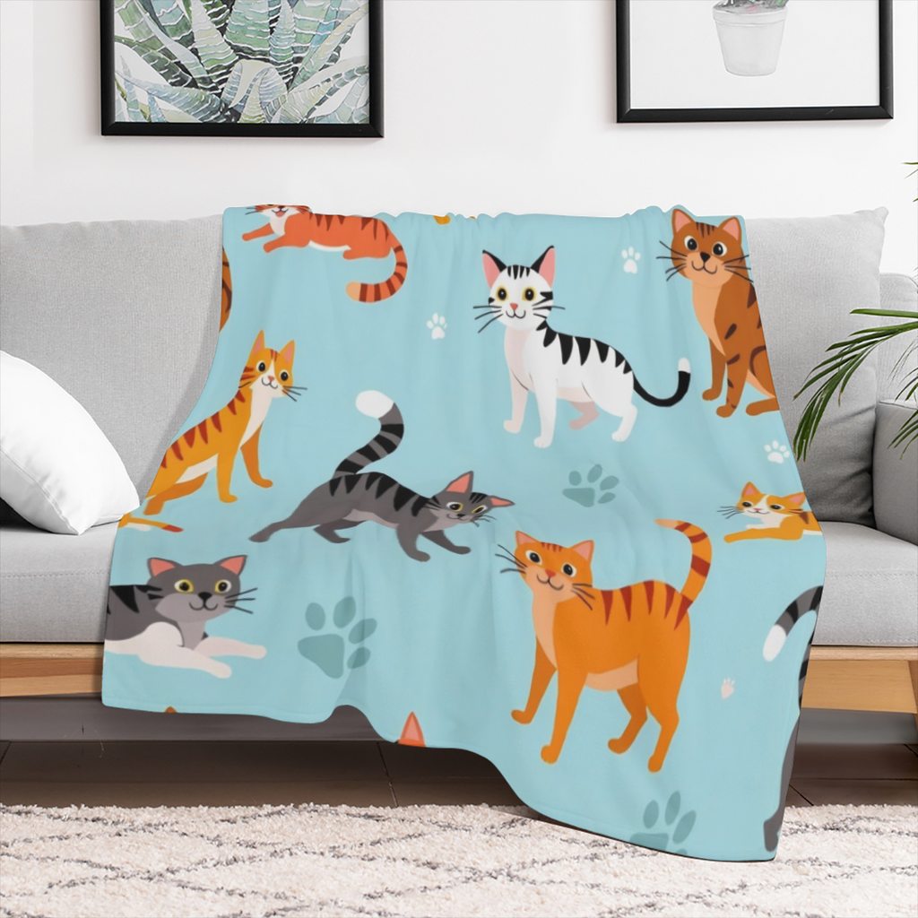 1pc Soft and Warm Forest Mushroom Pattern Flannel Blanket - Perfect for Home, Travel, and Camping