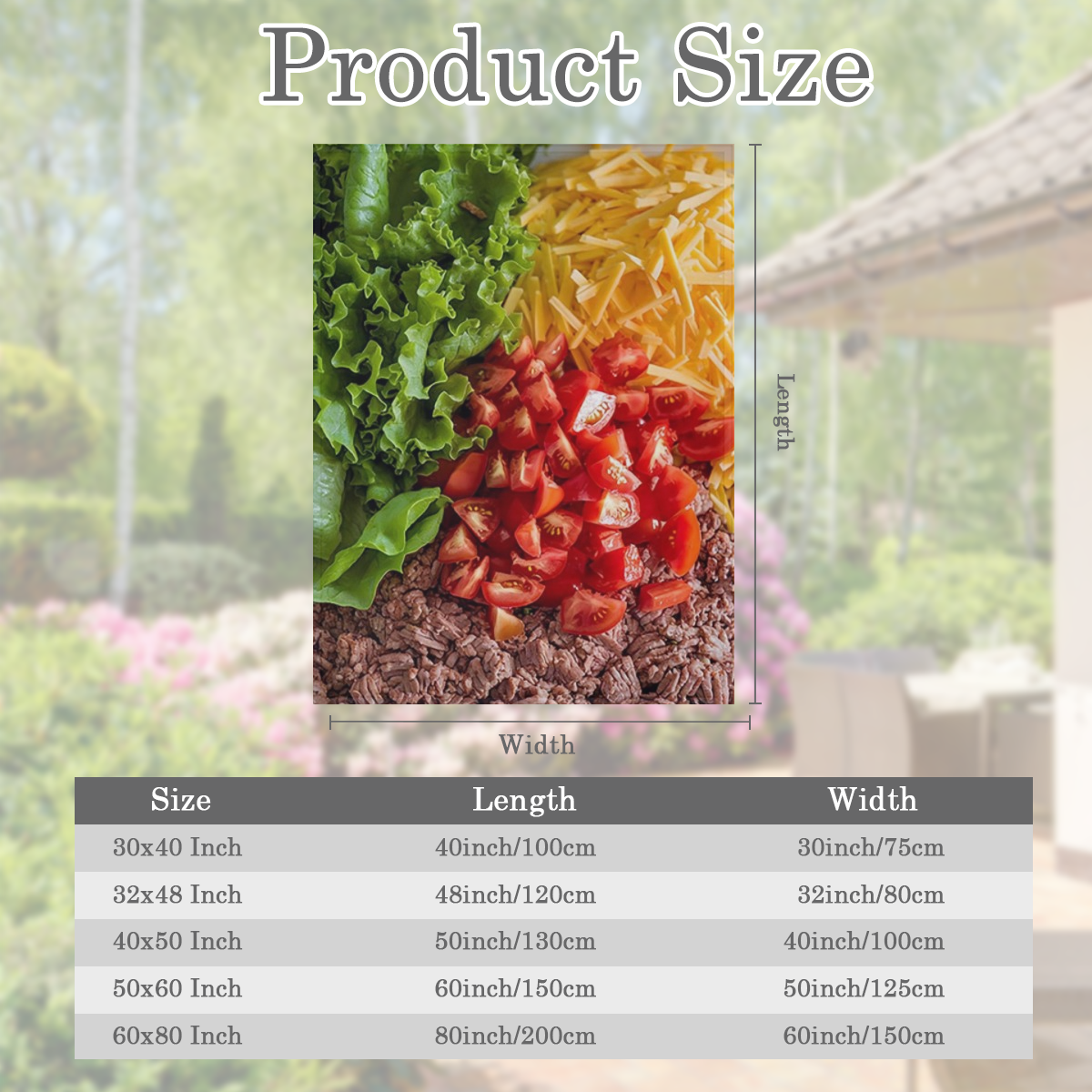 1pc Taco Salad Ingredients Blanket Lettuce Ground Beef Tomato and Shredded Cheese Print Perfect for Kitchen Dining Room Bedroom Living Room Dorm Room and Office Decoration