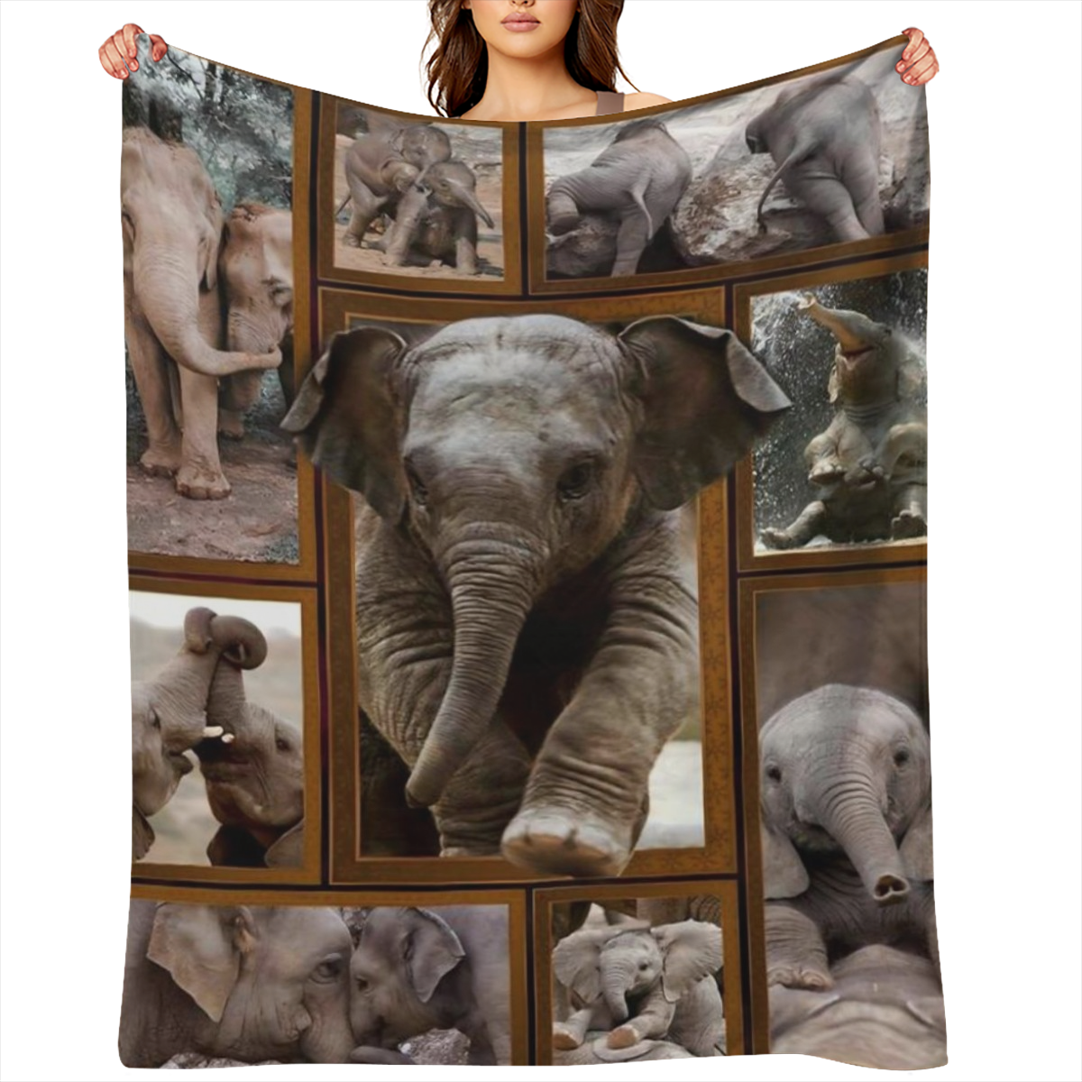 Cozy Elephant-Themed Flannel Throw Blanket - Soft Warm and Perfect for Couch Bed Office or Travel - Ideal Gift for Friends