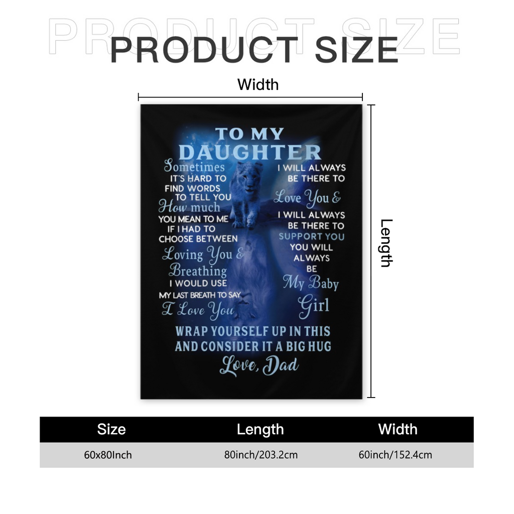 Protective and Heartfelt Design Throw Blanket 1 Count for Daughters Gift for Birthday Graduation or Everyday Love Sentimental Throw Blanket from Dad to Express Unshakable Support Strength and Devotion