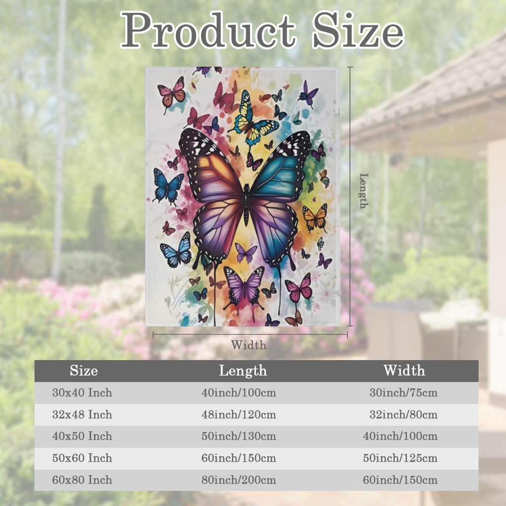 1 Comfortable and Stylish Colorful Butterfly Printed Flannel Throw Blanket Glamorous Design Machine Washable Perfect for All Seasons Suitable for Sofa Bed Office and Travel Ideal Birthday Gift for Fri