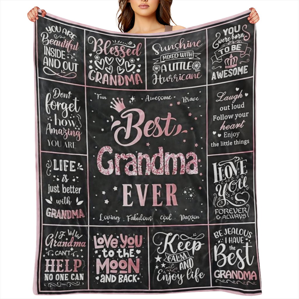1 Pc Blanket Gifts for Grandma Blanket, Grandma Gifts, Gifts for Mom, Best Grandma, Happy Birthday Grandma Gifts, Great Grandmother Gifts from Grandson Granddaughter, Throw Blanket