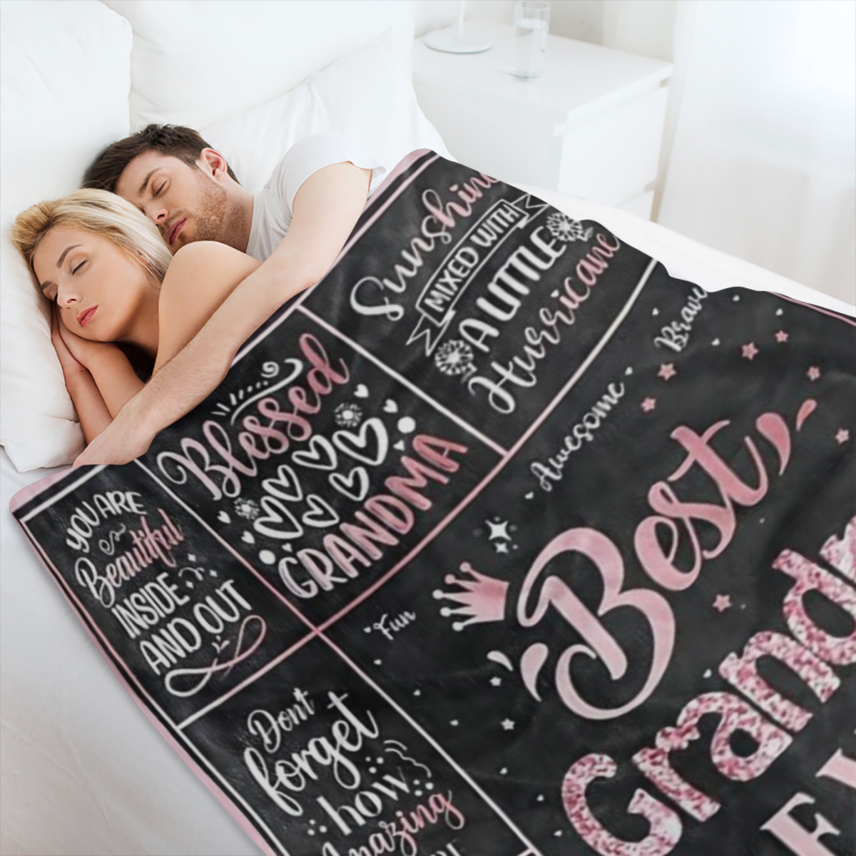 1 Pc Blanket Gifts for Grandma Blanket, Grandma Gifts, Gifts for Mom, Best Grandma, Happy Birthday Grandma Gifts, Great Grandmother Gifts from Grandson Granddaughter, Throw Blanket