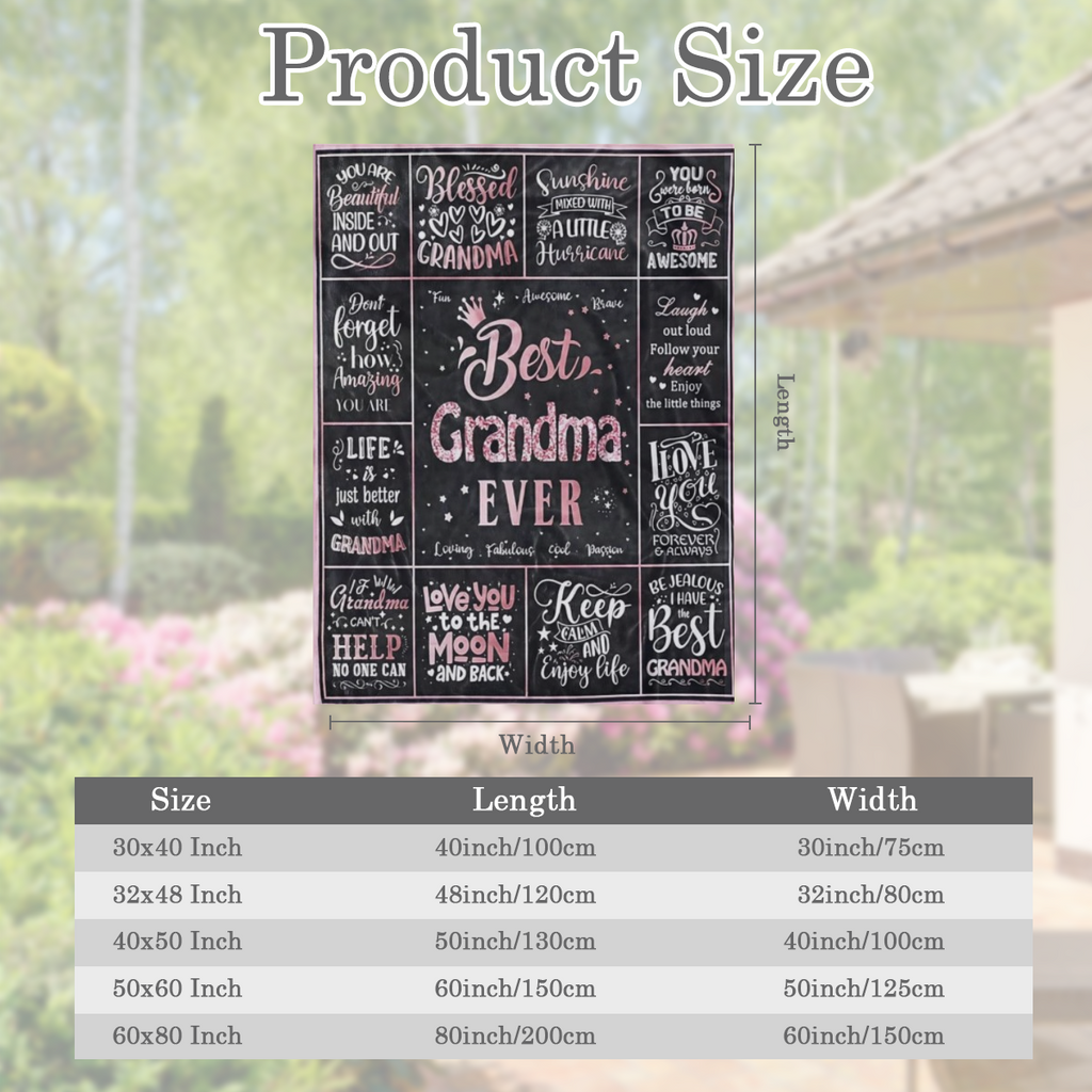 1 Pc Blanket Gifts for Grandma Blanket, Grandma Gifts, Gifts for Mom, Best Grandma, Happy Birthday Grandma Gifts, Great Grandmother Gifts from Grandson Granddaughter, Throw Blanket
