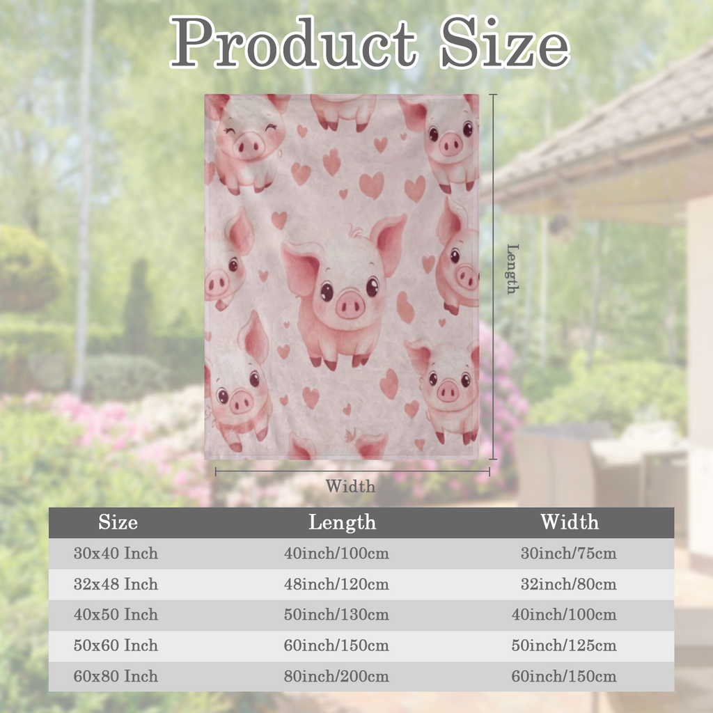 A classically- inspired heart- shaped pig print flannelette blanket - soft, warm and comfortable for sofas, beds, cars, offices, camping, travel - all season knitted polyester blanket - ideal gift