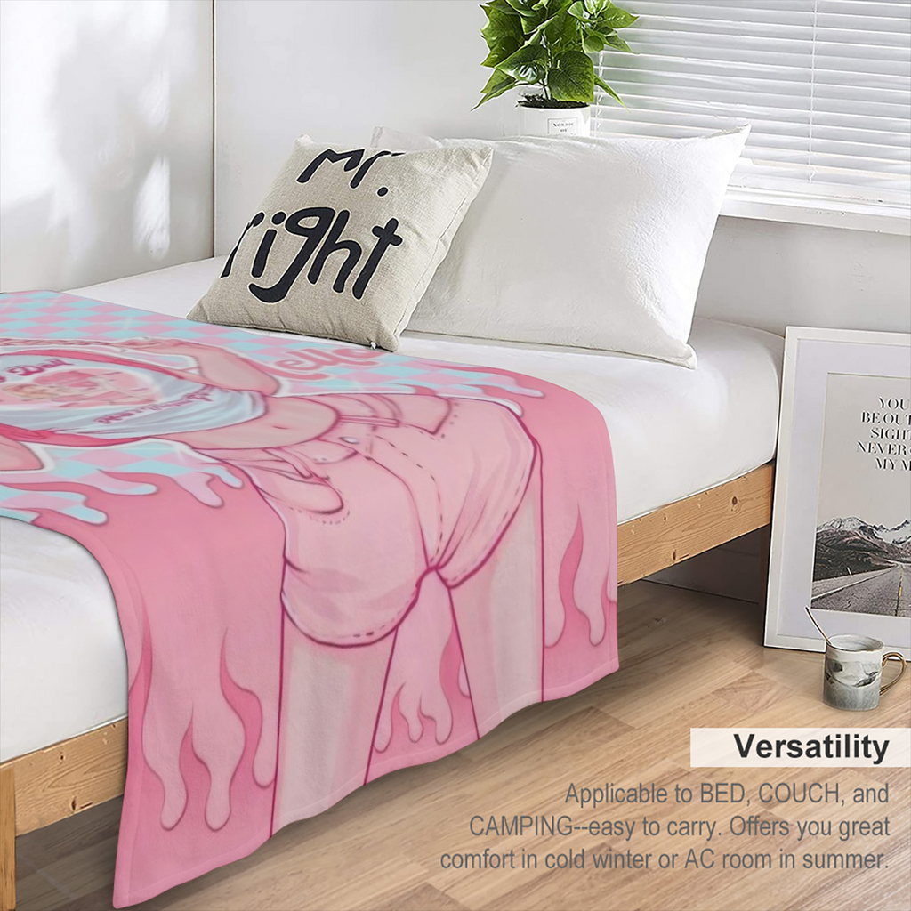 1pc YWJHUI Glam Style Reversible Digital Print Throw Blanket All-Season Multipurpose Polyester Bedding Soft and Warm with Machine Washable for Home Bedroom Office Travel and Camping