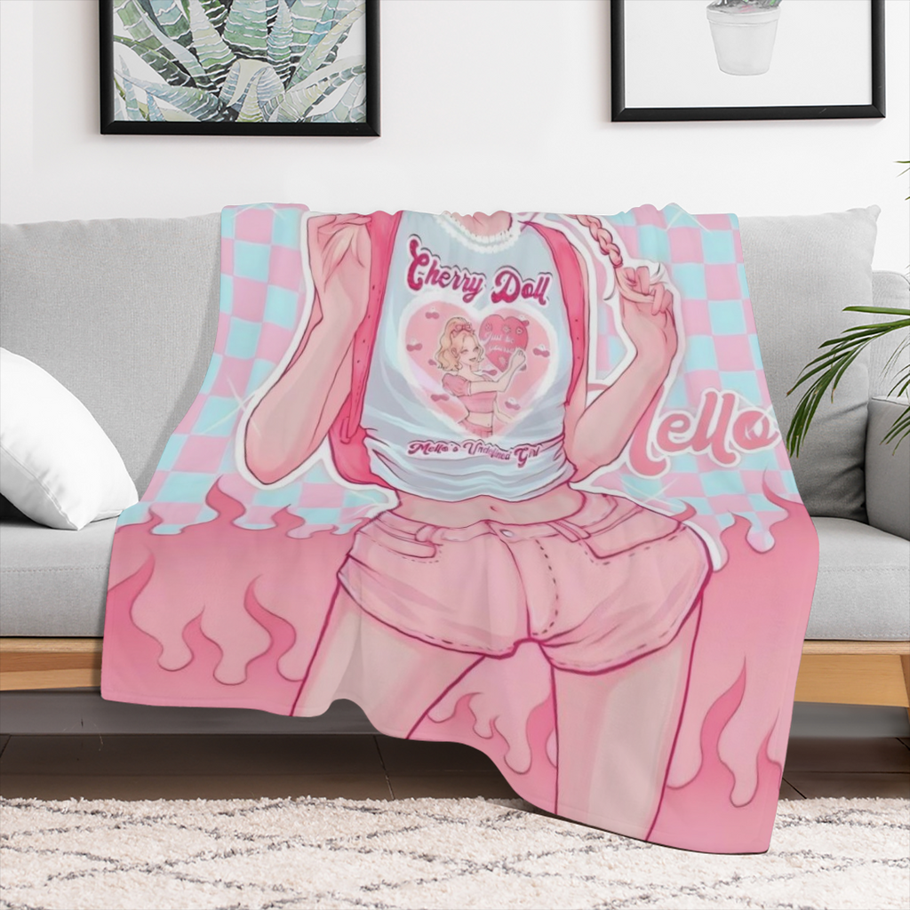 1pc YWJHUI Glam Style Reversible Digital Print Throw Blanket All-Season Multipurpose Polyester Bedding Soft and Warm with Machine Washable for Home Bedroom Office Travel and Camping