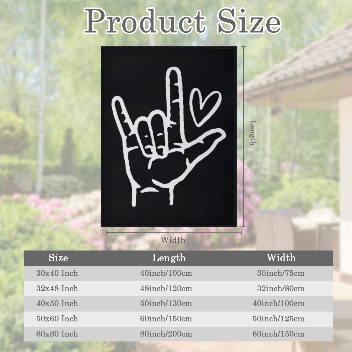 ASL I Love You Sign Language Black Super Soft Flannel Blanket, 280GSM Cozy Polyester, Contemporary Heart Gesture Print, All- Season Use, Machine Washable, Multi- Size Options ( 30x40in40x50in50x60in60