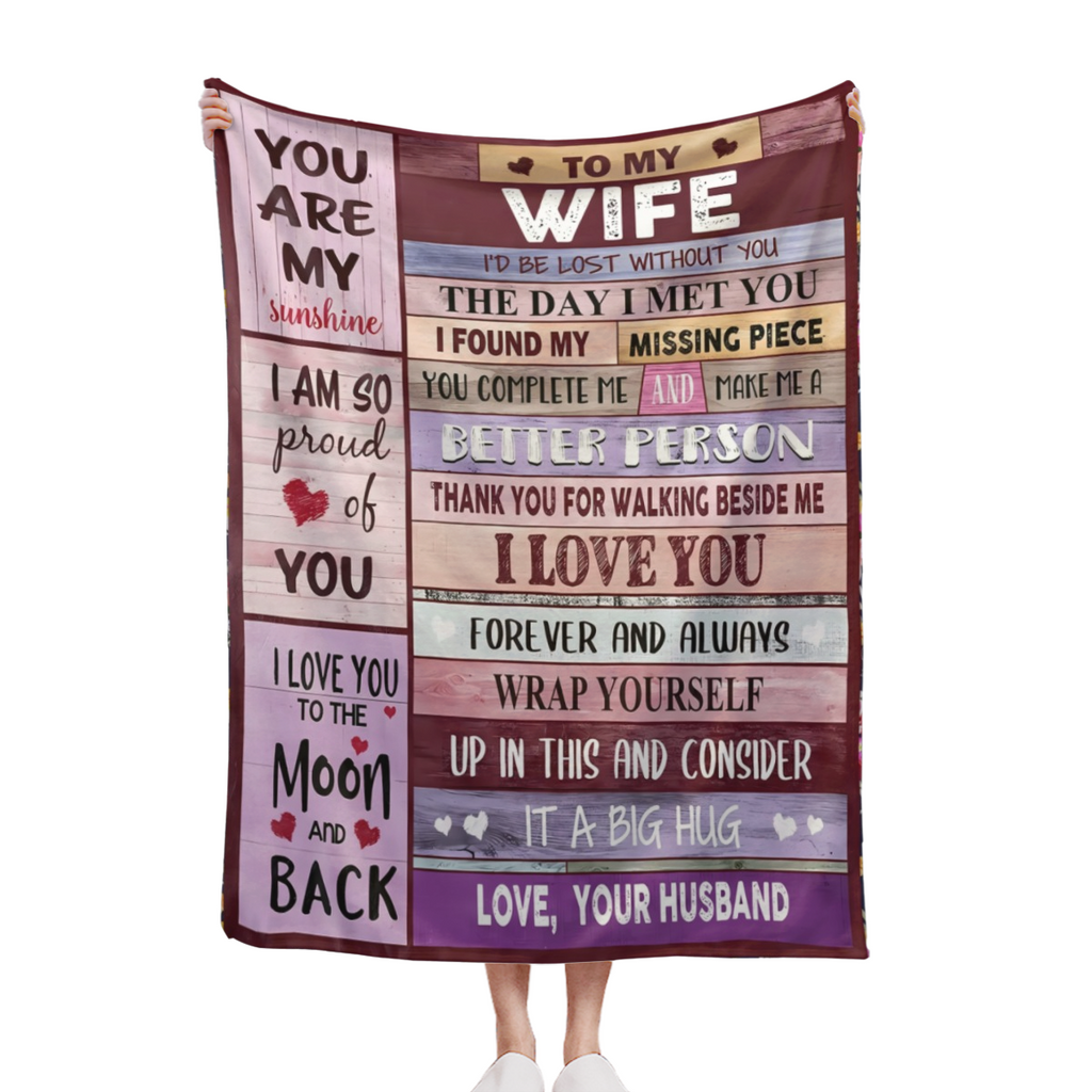Blanket Gifts for Wife Romantic Anniversary Birthday Gifts for Wife Her I Love You Presents for Wife from Husband to My Wife Warm Gifts for Christmas Valentine's Mother's Day