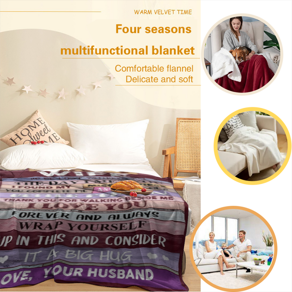 Blanket Gifts for Wife Romantic Anniversary Birthday Gifts for Wife Her I Love You Presents for Wife from Husband to My Wife Warm Gifts for Christmas Valentine's Mother's Day