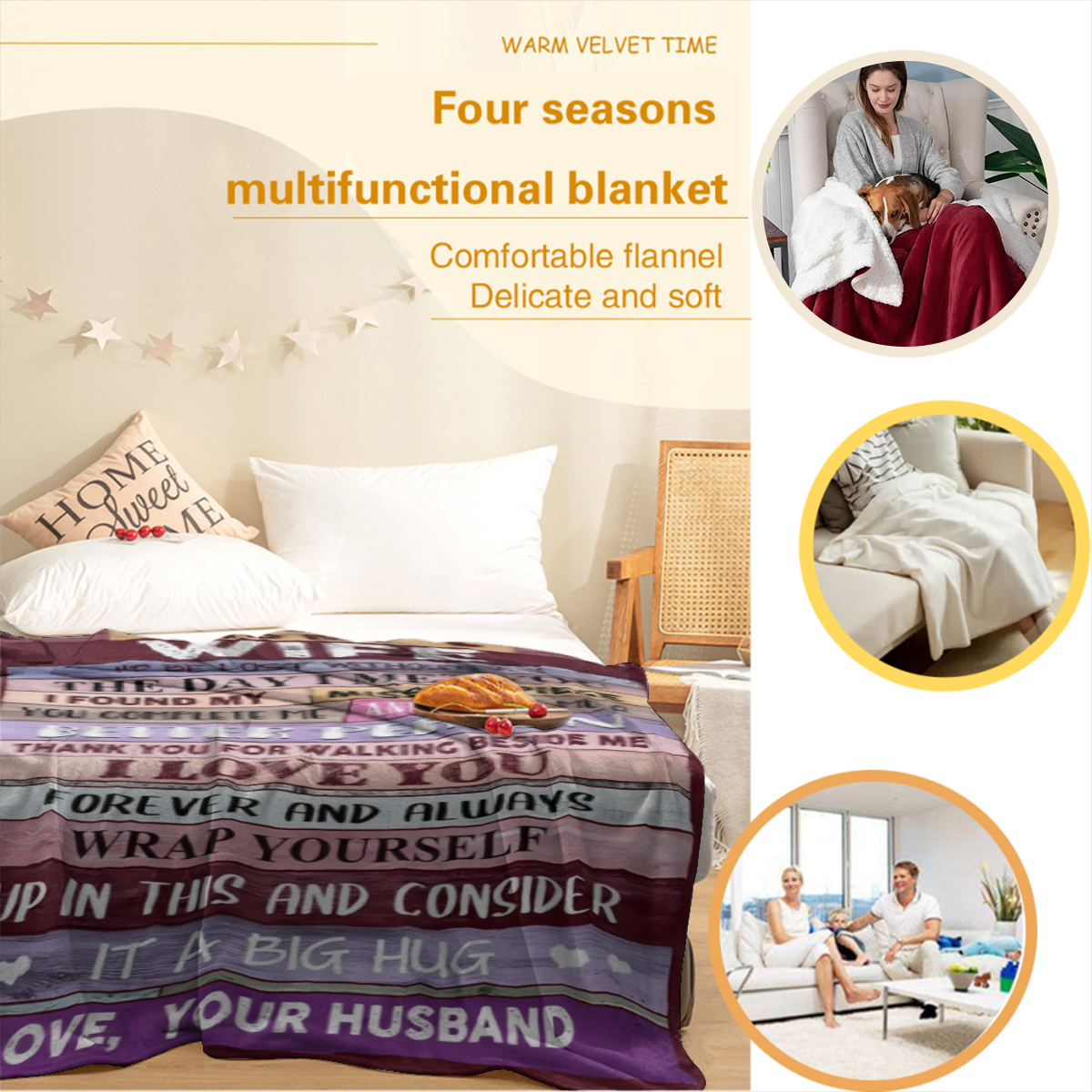 Blanket Gifts for Wife Romantic Anniversary Birthday Gifts for Wife Her I Love You Presents for Wife from Husband to My Wife Warm Gifts for Christmas Valentine's Mother's Day