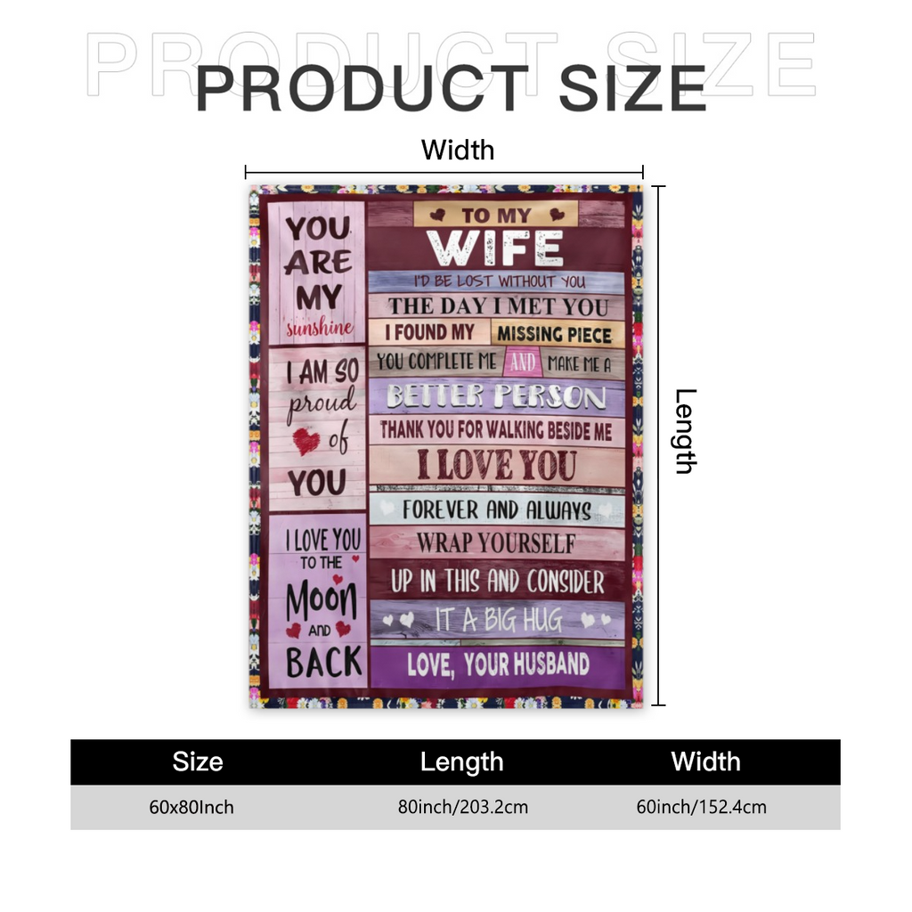 Blanket Gifts for Wife Romantic Anniversary Birthday Gifts for Wife Her I Love You Presents for Wife from Husband to My Wife Warm Gifts for Christmas Valentine's Mother's Day