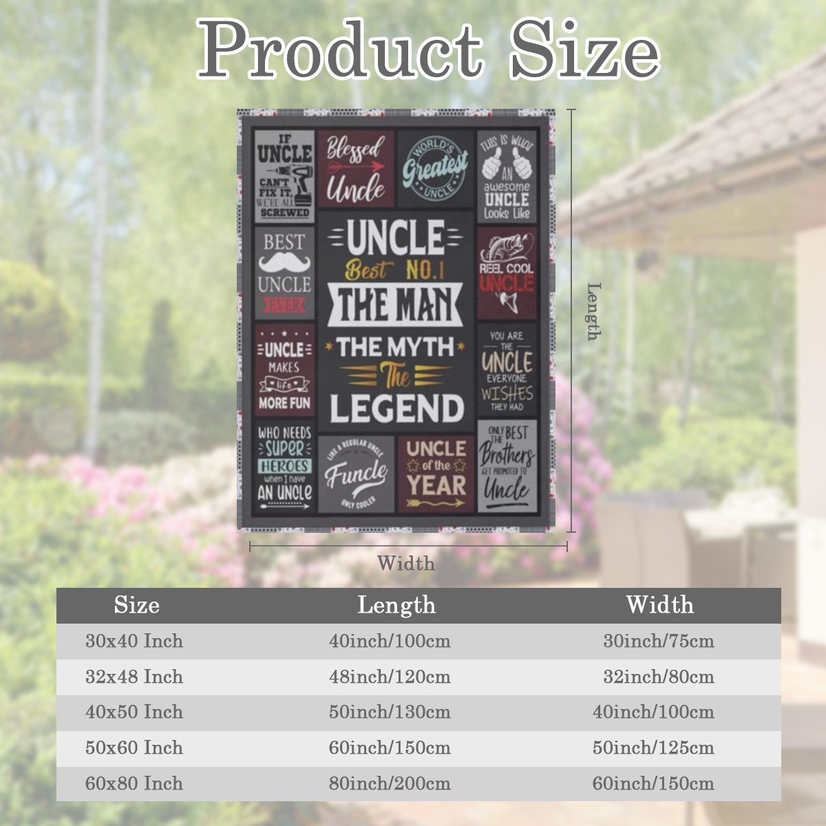 Cozy Flannel Throw Blanket for Uncles Multi- Size 280GSM Polyester Knit Humorous Uncle- Themed Designs All- Season Comfort Machine Washable Ideal Gift from Niece or Nephew