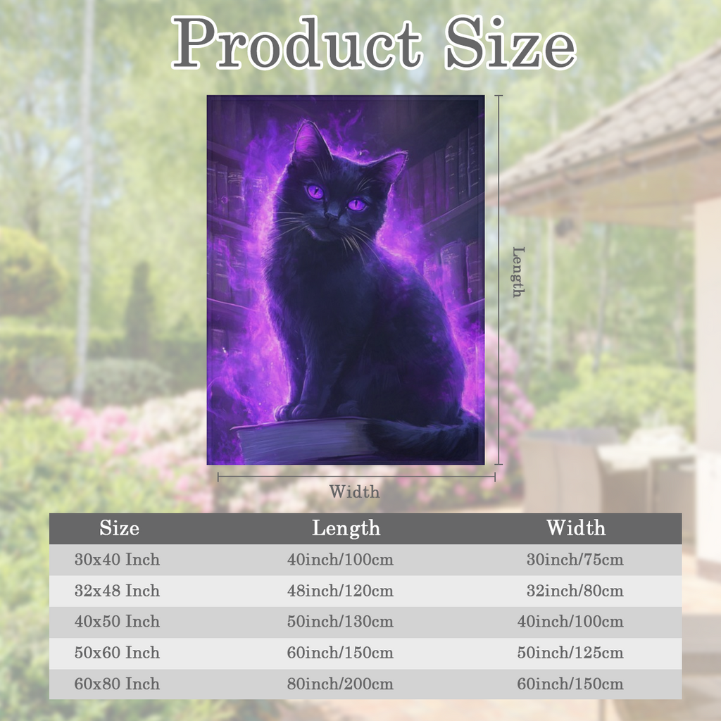 1pc Purple Flame Black Cat Print Flannel Blanket - Ultra- Soft, Warm, and Lightweight Throw for Couch, Sofa, Office, Bed, Camping, and Traveling Nap - All Seasons Holiday Perfect Gift for Friends and