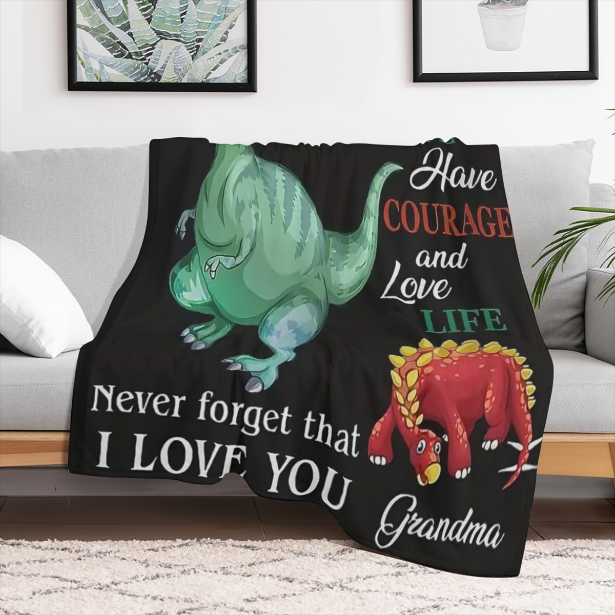 Cozy Dinosaur Pattern Flannel Throw Blanket - Soft, Warm & Lightweight for Couch, Bed, Office, and Travel - Versatile All- Season Gift for Family and Friends