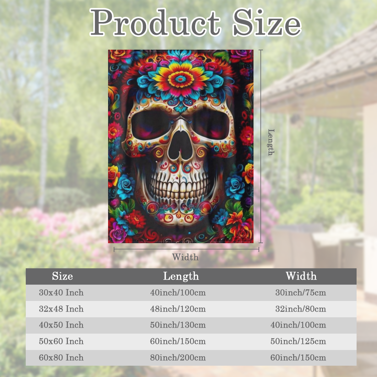 Soft Lightweight Skull Print Blanket - Perfect for Travel Camping and Home Use - Durable Flannel Fabric Multiple Sizes Available for Autumn