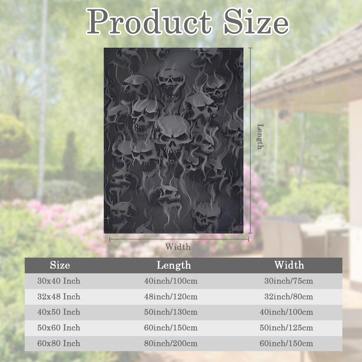 1pc Gothic Skull Print Flannel Fleece Throw Blanket - Vintage Style All-Season Cozy Ultra Soft Microfiber Lightweight Warm Digital Print Washable Ideal for Sofa Bed Office Camping Travel - 250-300gsm