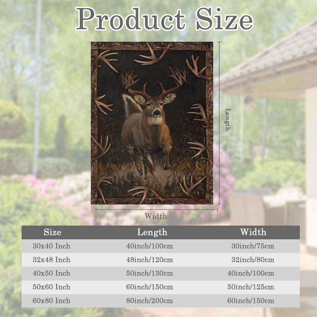1 deer animal print blanket, flannel blanket, sofa office bed and travel blanket
