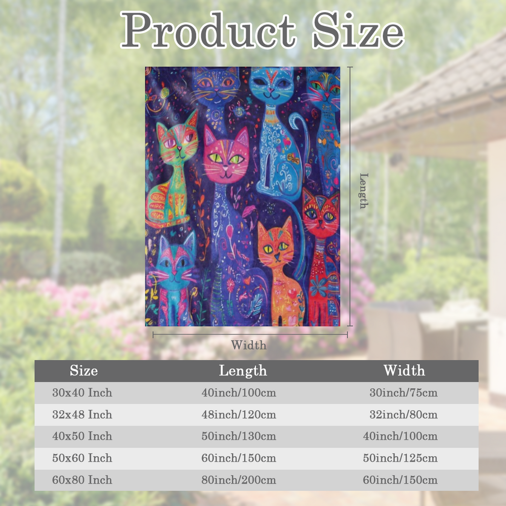 1 Vintage cat print Flannel blanket - soft, comfortable and warm knitted polyester blanket for sofas, beds, offices, camping, travel - Gift blanket for all seasons, digital printing, 250- 300gm2