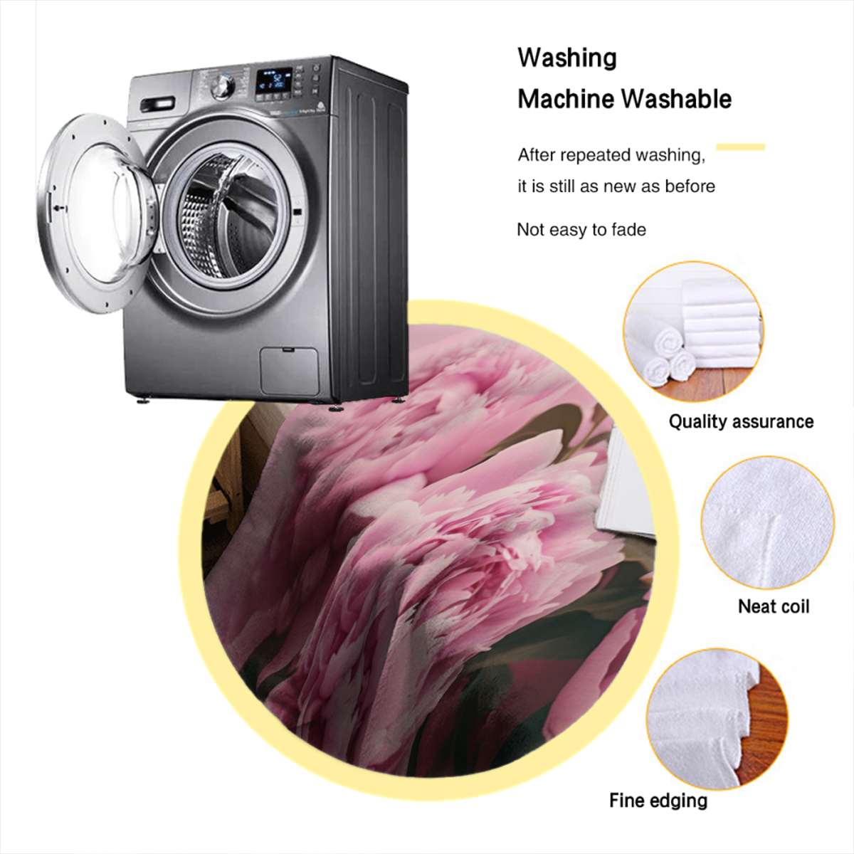Colorful Peonies Soft Warm Cozy Blanket, Retro Natural Flower Rustic Plants Lightweight Plush Throw Blanket, Home Decor Soft Blanket for Living Bed Room Couch-280GSM