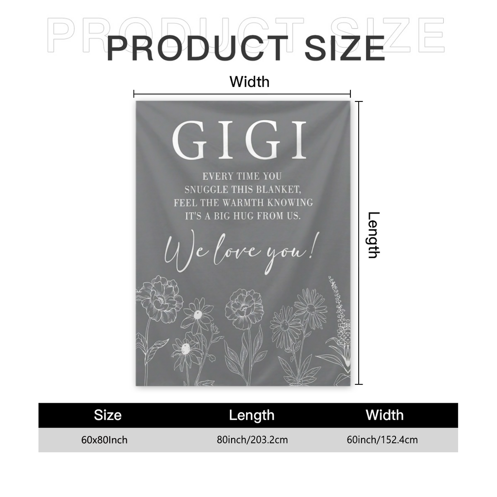 Gigi Gifts For Grandma, Gifts For Gigi Blanket, Grandma Birthday Gift From Grandkids, To My Gigi Blanket 50" X 60", Ultra Soft Flannel Blanket - Multiple Sizes, Cozy Warm For Couch/Bed/Gifting, Winter