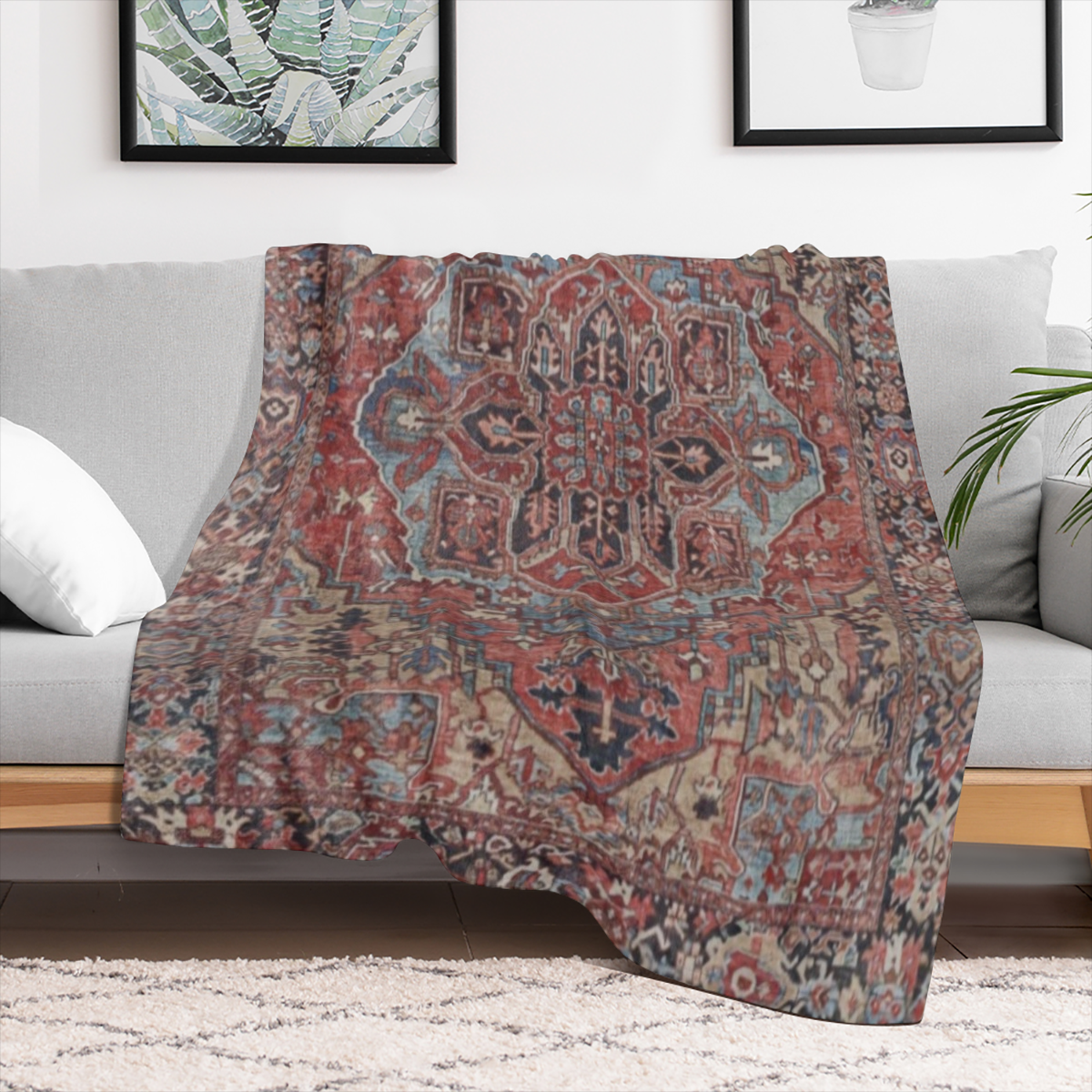1 vintage print blanket, thickened flannel blanket, soft warm blanket nap blanket for sofas, sofas, office beds, camping trips, multi- purpose gift blanket for all seasons